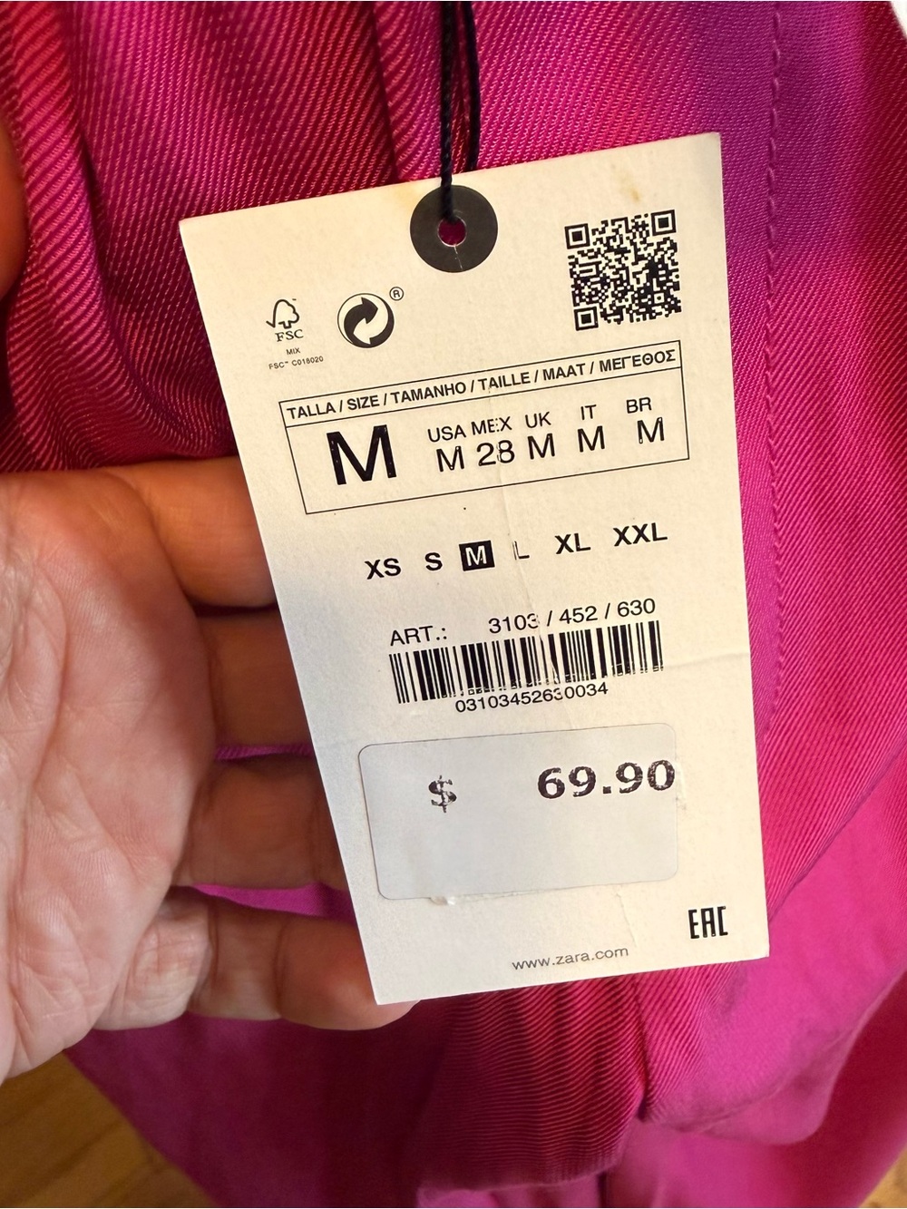 Zara Double-Breasted Pant Suit Fuchsia Pink - Picture 10 of 10
